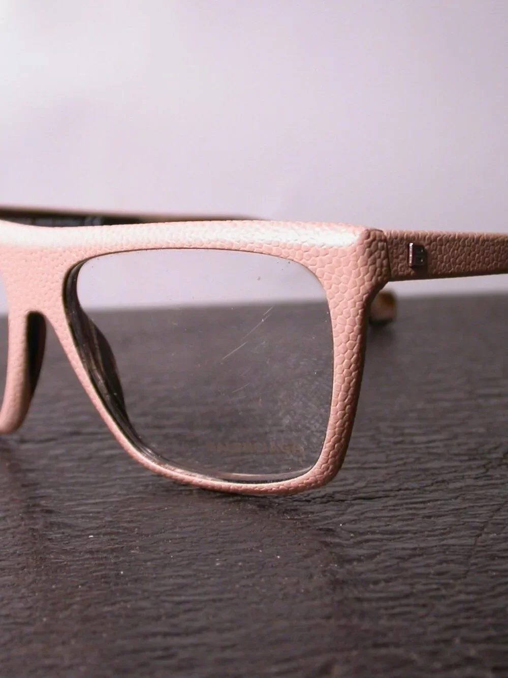 Balenciaga Designer Tan Leather Eyeglasses Frames  Made in Italy